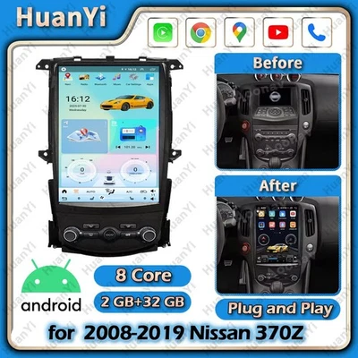 Unidad principal de navegación GPS Android para radio de coche estilo Tesla de 13,8" para Nissan 370Z 2008-2019 Foto 1 de 4
