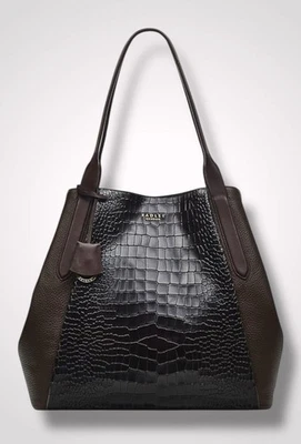 Bolso de Mano Grande RADLEY London Baylis Road Croc Cuero Tapa Abierta Lujo Roble Oscuro Foto 1 de 4