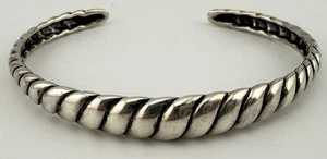 CAROLYN POLLACK RELIOS 925 STERLING SILVER TWISTED ADJUSTABLE BRACELET K225B - Picture 1 of 6