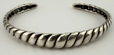 CAROLYN POLLACK RELIOS 925 STERLING SILVER TWISTED ADJUSTABLE BRACELET K225B - Image 1 of 4