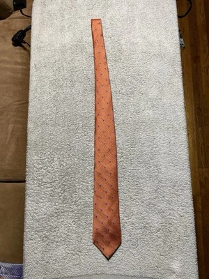 Corbata para hombre "David Donahue" | Naranja | Lunares azules Foto 1 de 4