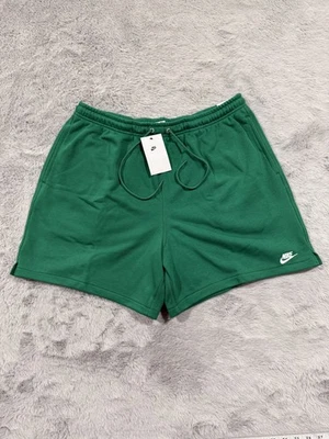 Nike Shorts Mens Large Green Standard Fit Above Knee Fleece Drawstring Logo Gym - Image 1 of 4