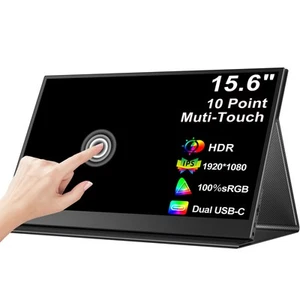 EVICIV Tragbarer Monitor Touchscreen, 15,6 Zoll 1080P Mobiler Display Typ USB C - Bild 1 von 24