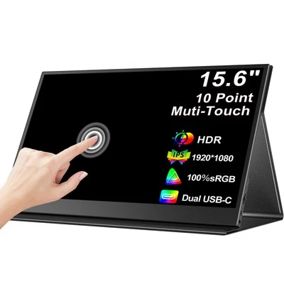 EVICIV Tragbarer Monitor Touchscreen, 15,6 Zoll 1080P Mobiler Display Typ USB C - Bild 1 von 4