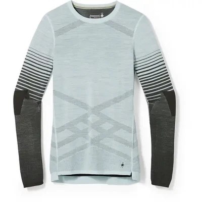 Camisa feminina Smartwool camada base térmica intramalha tripulação US$ 125 - Aqua - Grande - Nova - Imagem 1 de 4