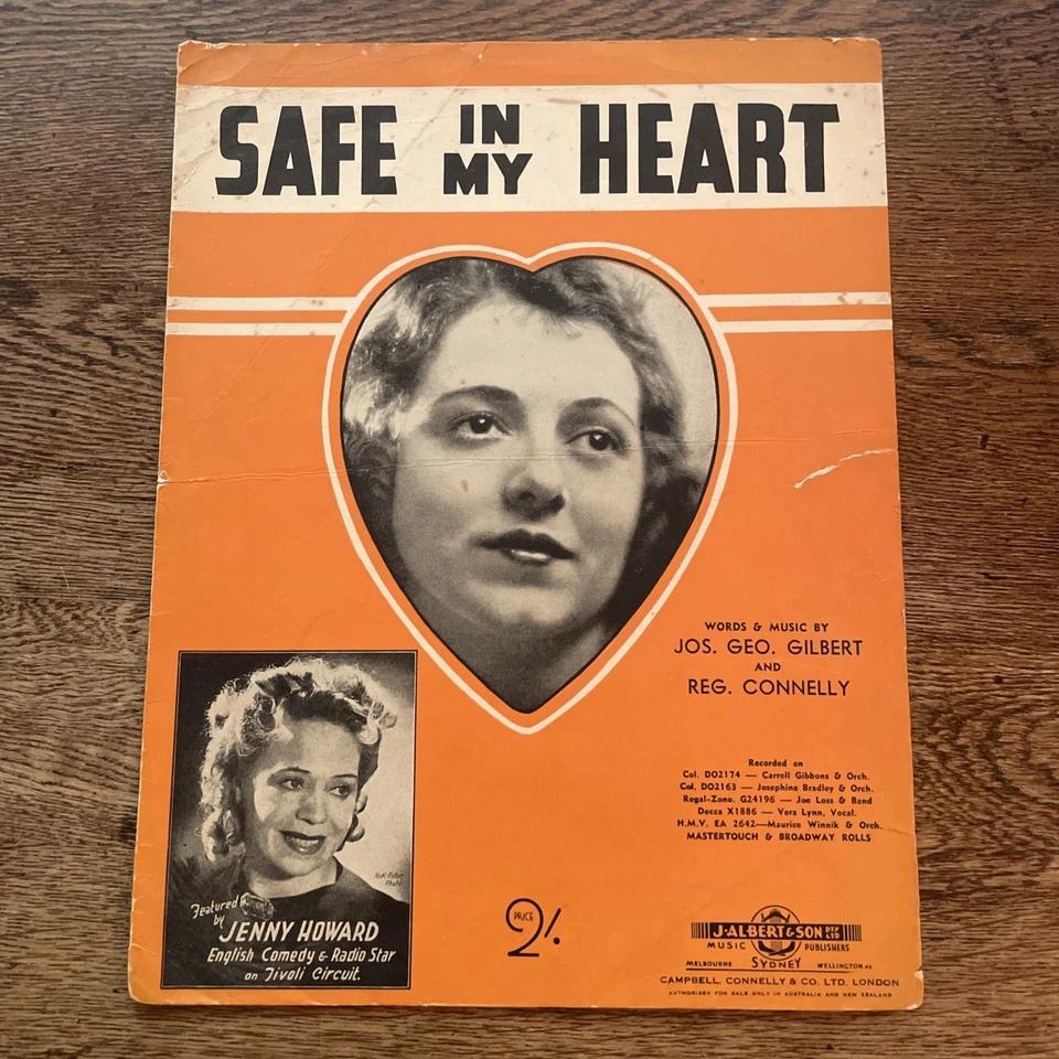 Safe In My Heart - Gilbert & Connelly - 1940 Sheet Music - Jenny Howard - Image 1 of 1