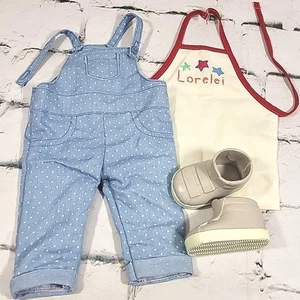 Our Generation Lorelei Replacement Lot Clothes Overalls Apron Shoes Flaw - Picture 1 of 6