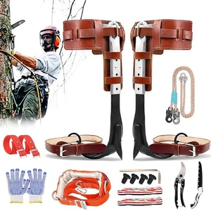Upgrade Leather Tree Climbing Spikes Set, Adjustable Tree Climbing Gear Pole ... - Picture 1 of 6