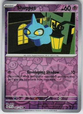 Pokemon Shuppet 087/198 SV01: Scarlet & Violet Base Set NM Reverse Holo card - Image 1 of 2