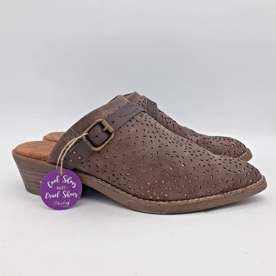 Blowfish Malibu Shoes Womens Size 7 Taupe Super-B Vegan Mules Heels Perforated - Image 1 of 4
