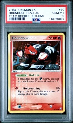 POKEMON EX TEAM ROCKET RETURNS HOUNDOUR #60 REVERSE PSA 10 GEM MINT #113050097 - Image 1 of 2