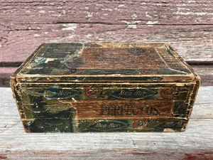 ANTIGUA CAJA DE CIGARROS DE MADERA PEQUEÑA BEN HUR PERFECTOS GUSTAV A. MOEBS & CO. - Imagen 1 de 3