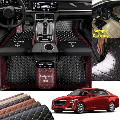 For Dodge Challenger Charger Custom Carpets Waterproof Car Floor Mats PU Leather Foto 1 de 4