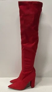 Guess Red Suede Boots Women's Size 10 - Picture 1 of 7