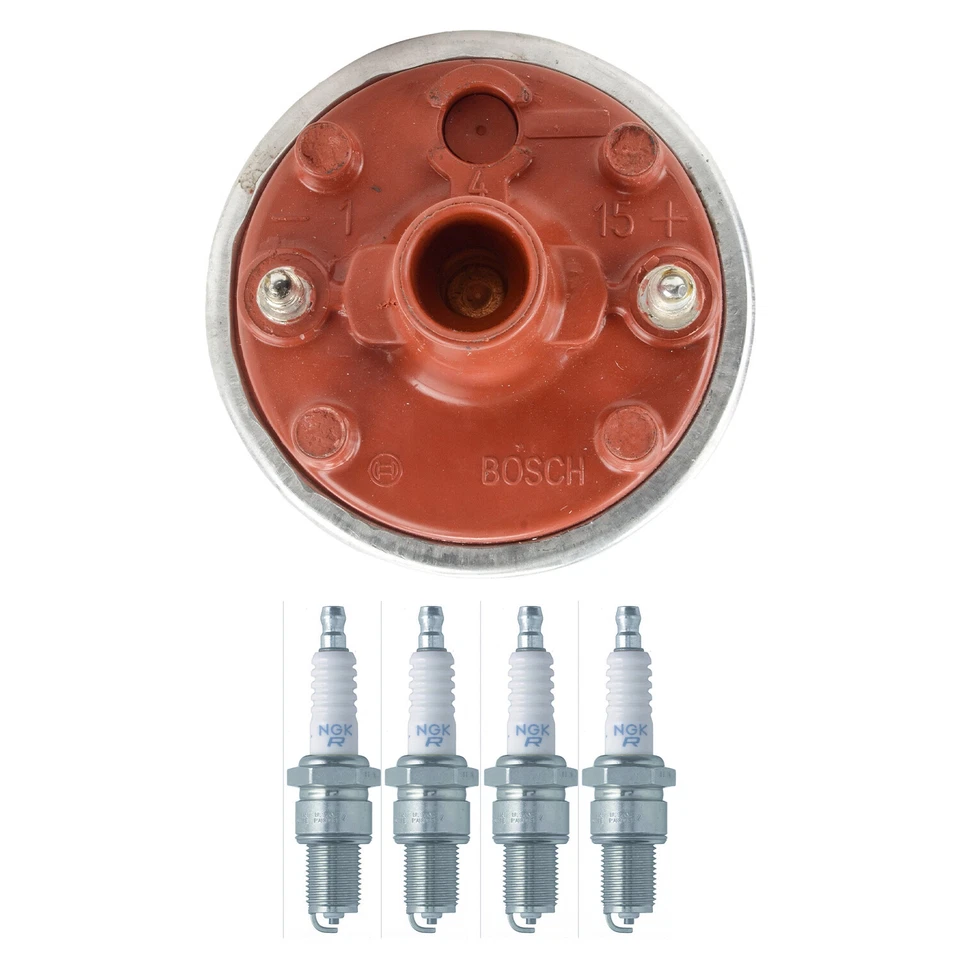 Bosch Ignition Coil NGK 4 Standard Spark Plug Kit For Porsche 924 944 968 L4 - Image 1 of 1