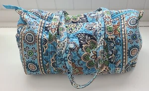 Vera Bradley BALI BLUE Large Duffel Bag 18” long Retired Pattern 2009 - Picture 1 of 7