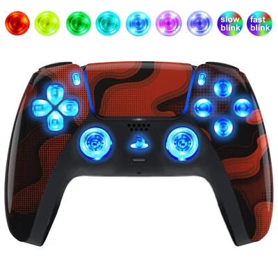 Red Digital Silent Modz LED Light-Up Buttons Wireless Custom Controller for PS5 - Image 1 of 2