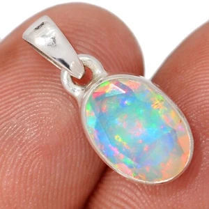 Natural Faceted Ethiopian Opal 925 Sterling Silver Pendants Jewelry CP74778 - Picture 1 of 1