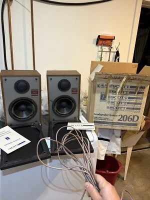 Nuevo Sistema de Altavoces Hi-Fi HH Scott 206D De Colección Altavoces 8 Ohmios + Caja, Manual Foto 1 de 4