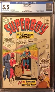 Superboy # 84 CGC 5.5 DC Silver Age Comic Book Ow To White Pages - Picture 1 of 2