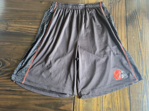 Cleveland Browns Athletic Shorts NFL Team Apparel Brown Large Cover