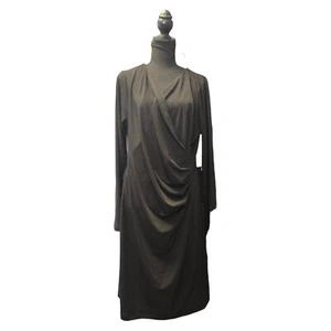 Karen Kane schwarz V-Ausschnitt Langarm Faux Wickelkleid Damengröße XL neu mit Etikett $ 118 - Bild 1 von 9