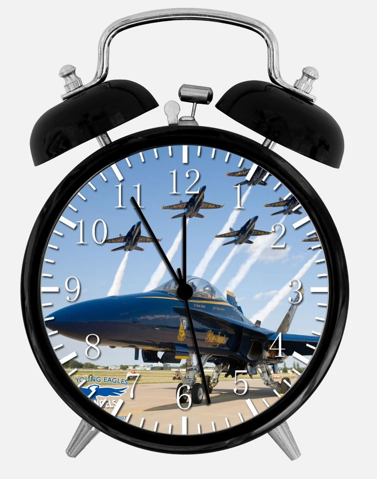 Navy Blue Angels Alarm Desk Clock 3.75" Home or Office Decor W153 Nice For Gift - Image 1 of 1