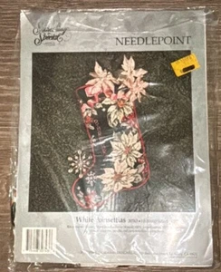 Something Special WHITE POINSETTIAS  Stocking Needlepoint Kit sealed - Picture 1 of 3