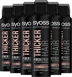 6 x Syoss Thicker Hair Fiber Spray ultra Verdickung für mega Volumen, (6x150ml) - Bild 1 von 1