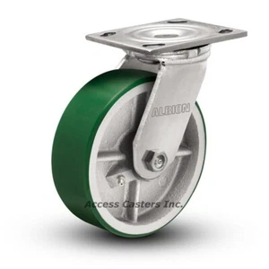 16PI04201S 4" x 2" Albion Swivel Plate Caster Polyurethane Wheel 700 lb Capacity - Picture 1 of 6