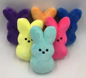 Peeps 6” Plush Bunnies Set Of 6 - Easter - New - Picture 1 of 2