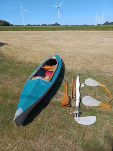 Paddelboot gebraucht DDR Faltboot Segel Mast Seitenruder - Bild 1 von 3