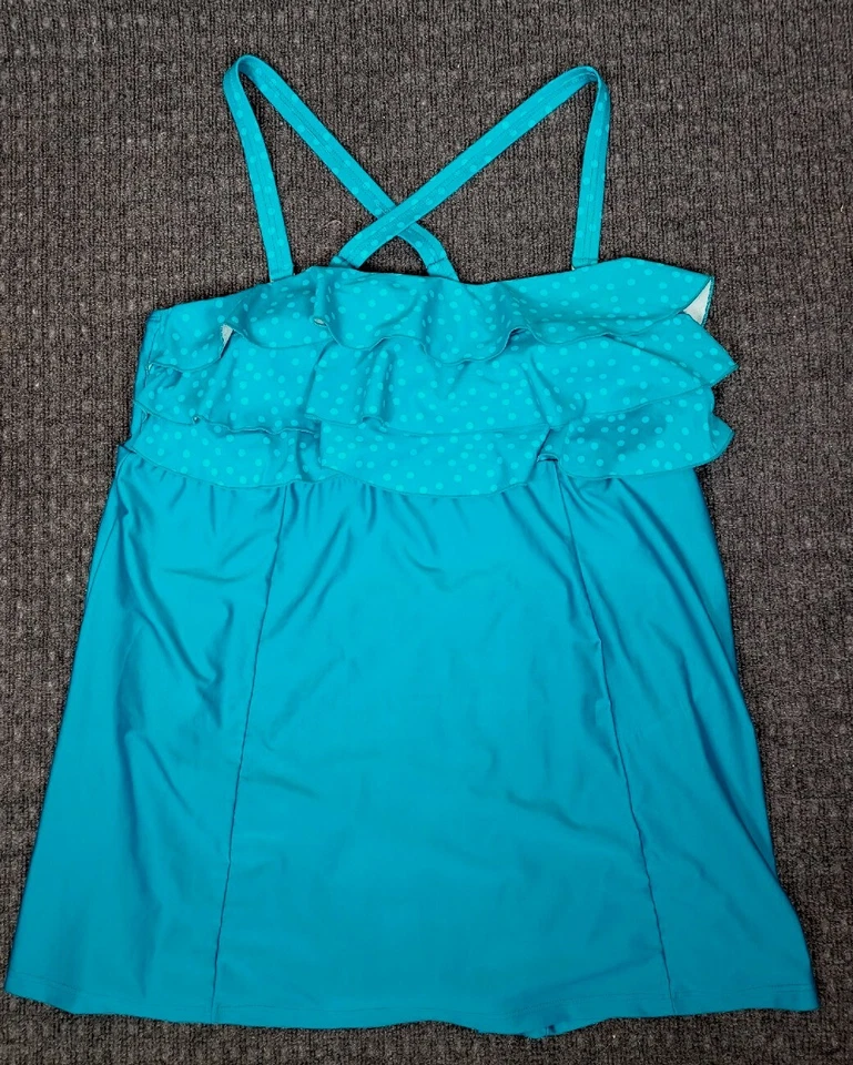 NOVO maiô Liz Claiborne New York com babados peça única tamanho 22W - Imagem 1 de 4