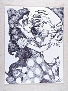 "Las castañuelas malditas" dibujo a tinta original 8 1/2” x 11” por el artista Jake Ramírez  - Imagen 1 de 1