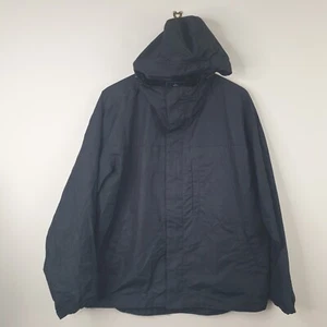 DOCKERS Windbreaker Jacket Mens Medium Black Polyester Hooded Lightweight - Picture 1 of 14