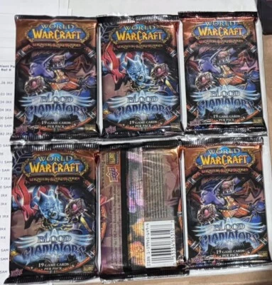 Lot of 6x World Of Warcraft WOW Blood Of Gladiators Sealed Booster Packs 19 each - Image 1 of 4