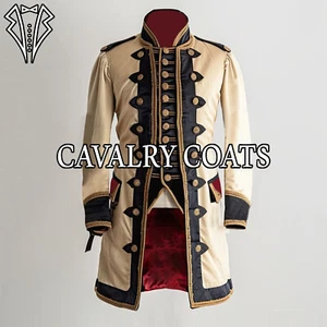 British Officer Frock Coat, Off White Wool Military Frock Coat, Colonial Jacket - Picture 1 of 2