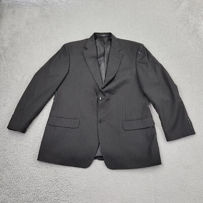 Haggar Blazer Mens 46R Performance Black Striped Suit Jacket Sport Coat - Image 1 of 4