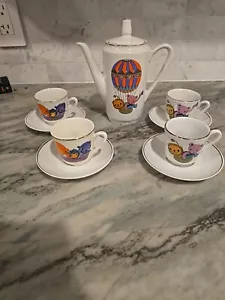 Children’s Porcelain Tea Set Neiman Marcus W. Germany Hot Air Balloon Animal VTG - Picture 1 of 13
