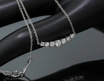Tiffany & Co. East West Necklace Graduated 7 Diamonds 0.42ctw PT950 Platinum - Image 1 of 4