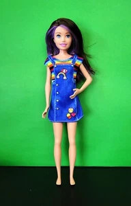 Skipper Teen Barbie Puppe lila-gestreifte Haare blaues Kleid - Bild 1 von 3