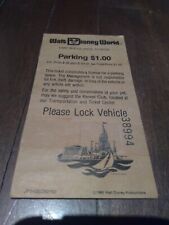 Walt Disney World Parking Stub Vintage 1982 Florida rare find!