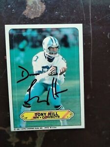 Tony Hill Autographed Trading Card Dallas Cowboys 