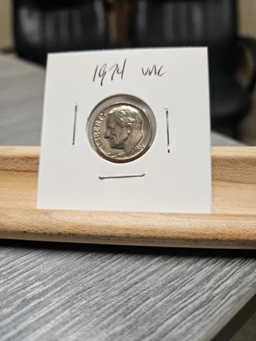 1974-P Uncirculated Roosevelt Dime Philadelphia Actual Coin Pictured Cover