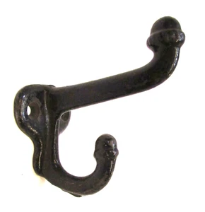 Primitive Old 1910's Black Cast Iron 3" Antique Elephant Wall Hat Cap Coat Hook - Picture 1 of 4