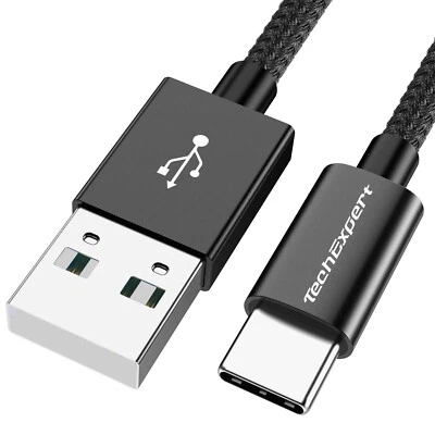 Cable usb C charge data haute qualité TechExpert 1 mètre noir