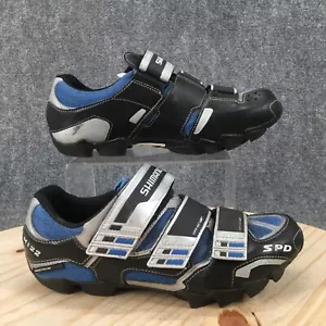 Shimano Shoes Mens 41 Mountain Bike Sneakers Black Leather Hook & Loop Low Top - Picture 1 of 15