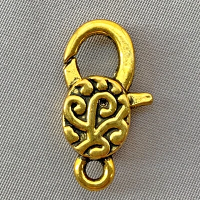 Cierres de garra de langosta floreciente 30x16 mm chapados en oro Q4 por paquete Foto 1 de 2