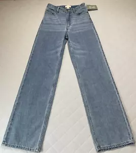 H & M Jeans Women’s 2 High Rise Straight Wide Leg Light Wash - Picture 1 of 11