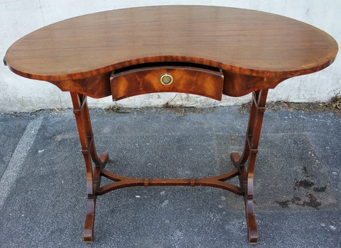 English Sheraton style Mahogany Kidney Desk Sofa Table by Tibbenham Cover